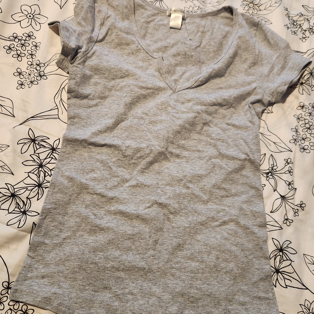 Bozzolo Heather Gray V-Neck Short Sleeve Tee